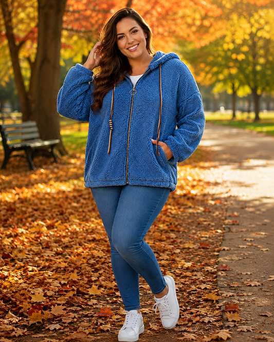 🧸 Teddy-Kapuzenjacke – 5 Farben – Gr. 38–46 tragbar ✨