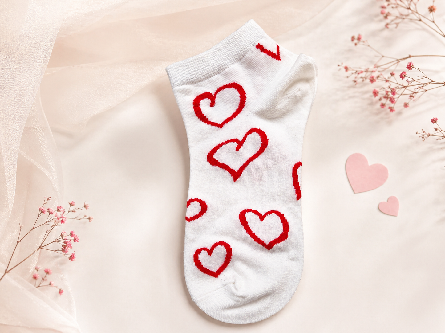 🧦❤️ Sport Söckchen – Herz an Herz in Weiß & Rot ❤️🧦