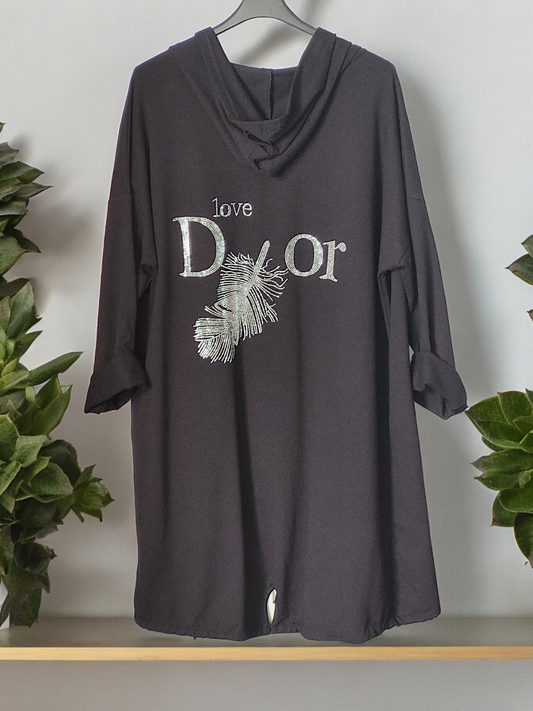 Offene Jacke mit Strass - Motiv auf dem Rücken