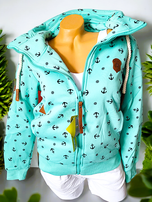 Damen - Sweatjacke im modernen Anker - Design in versch. Größen und 2 Farben