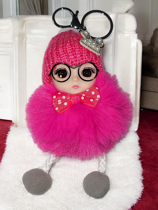 Niedlicher Schlüsselanhänger Puppe mit Brille in versch. Ausführungen und Farben