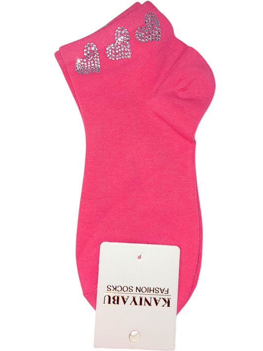 Söckchen Strass 3 Herzen Onesize Gr. 38 - 41