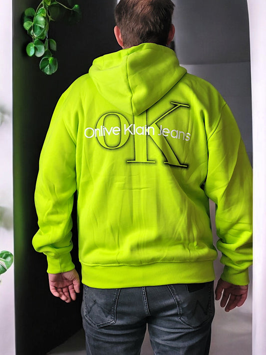 Herren Sweatjacke neongrün in versch. Größen