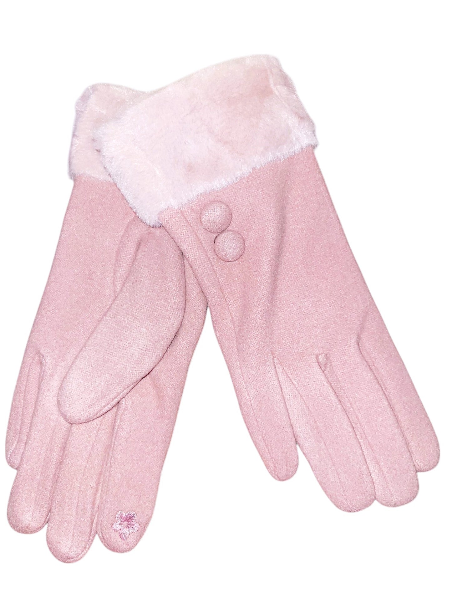 Handschuhe mit Fellbesatz in versch. Farben