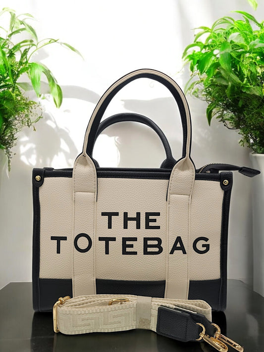 Zweifarbige kleine Handtasche "THE TOTEBAG" in 3 Farben