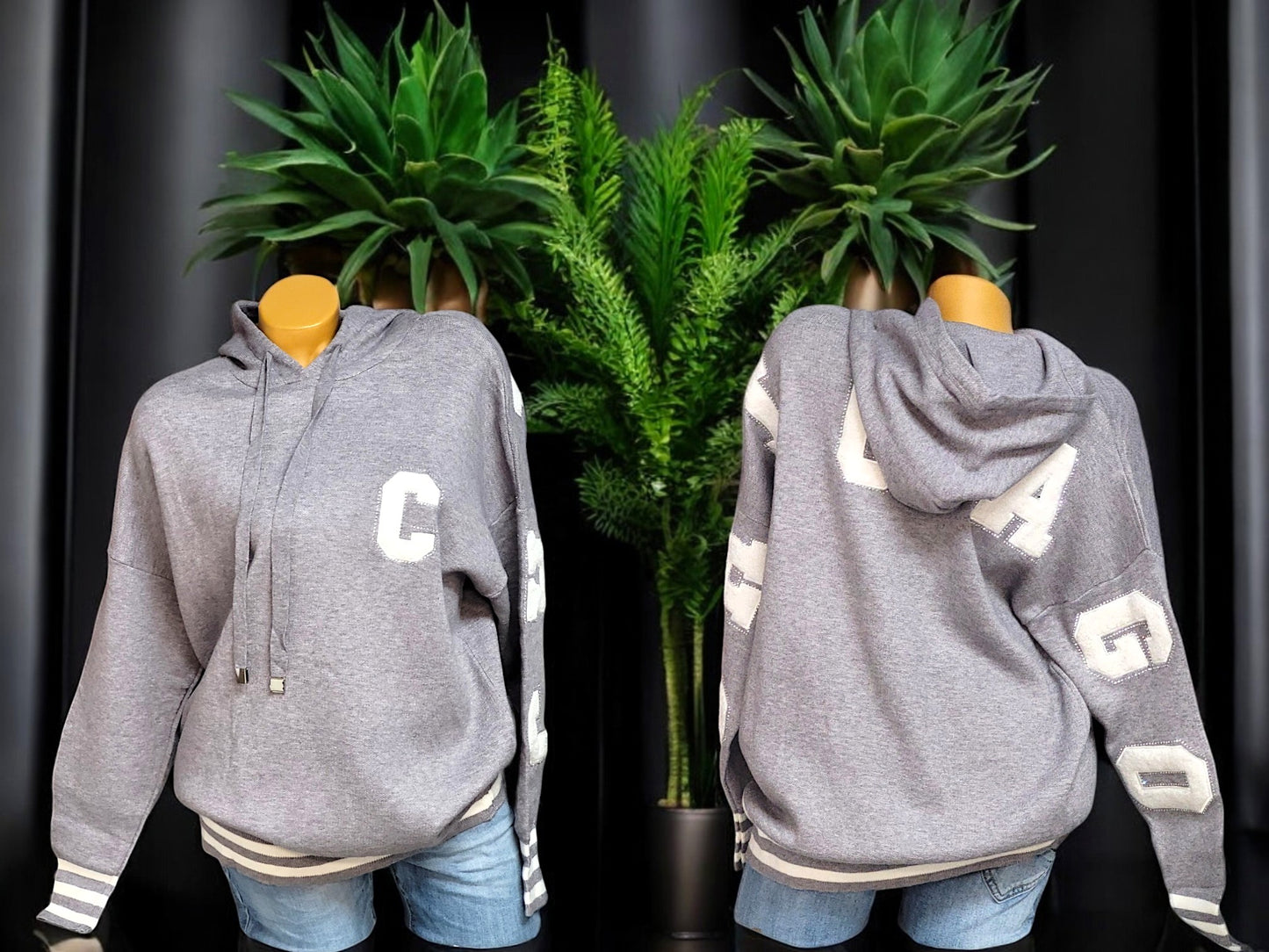 Strick-Hoodie "CHICAGO" Gr. 42-46 in 2 Farben