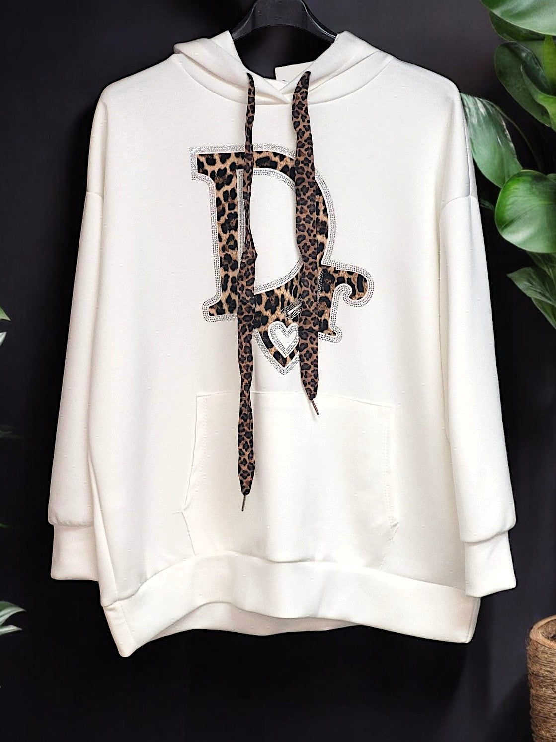 Stylisch & Bequemer Hoodie mit Leo-Details Gr. 42-46 in versch. Farben