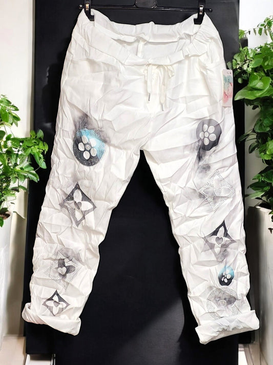 🌟 Stylische Jogpant mit Strassdetails 🌟 Gr. 48 - 52 in versch. Farben