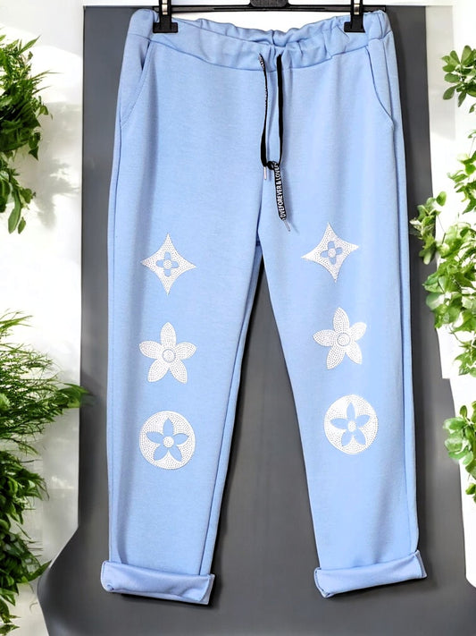 ✨ Stylische Jogpants mit Strassdetails – Gr. 42-46 in versch. Farben ✨