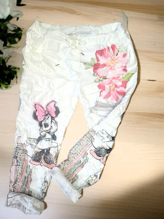 👖✨ Jogpant "Minnie" mit Strass & City-Flair | Onesize Gr. 48–52 | 3 Farbvarianten ✨🌸