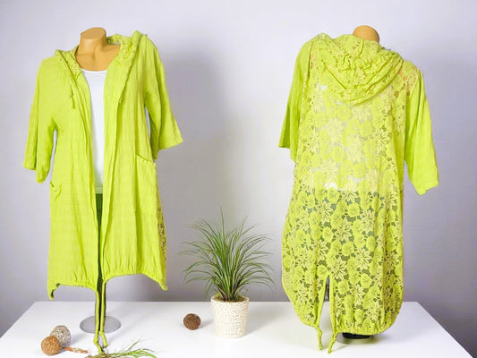 Spitzen-Jacke mit Kapuze – 4 Farben 🌸🧥 Gr. 42-46