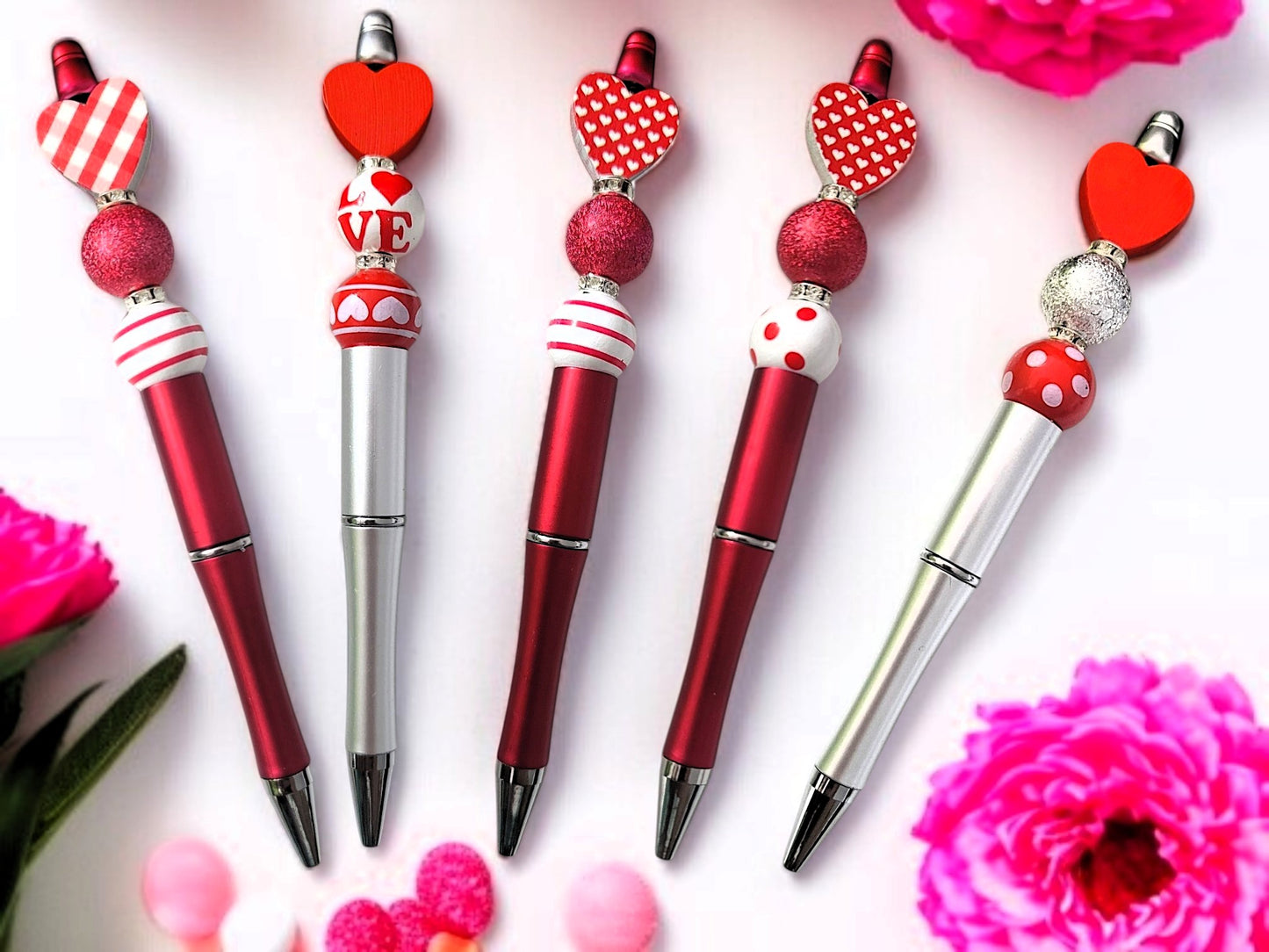 ❤️✨ Love‑Heart Kugelschreiber – 5 Varianten – handgefertigtes UNIKAT 🖊️🎁