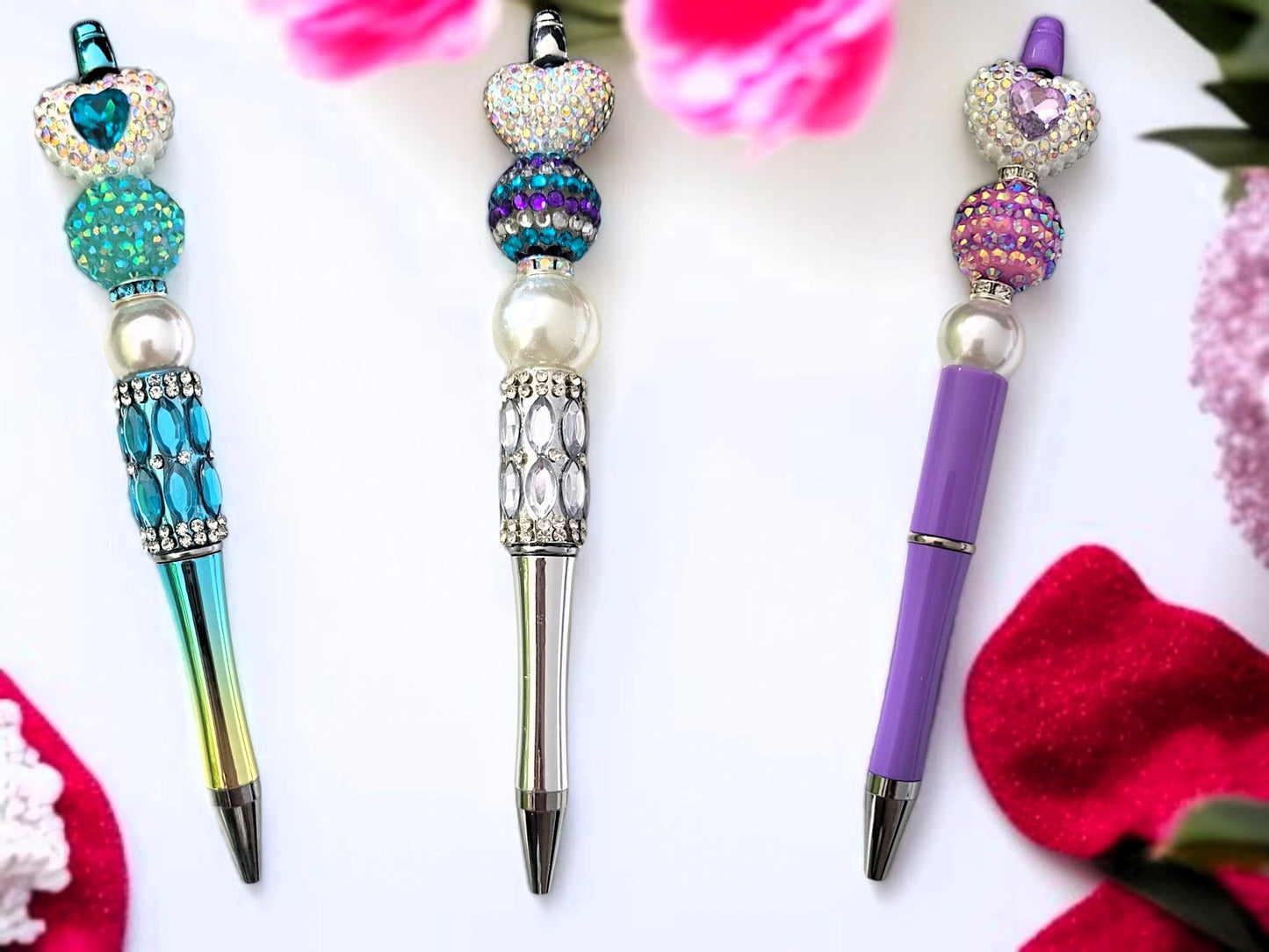 💖🖊️ Deluxe Crystal‑Heart Kugelschreiber – 3 Varianten – HANDGEFERTIGTES UNIKAT ✨🎁