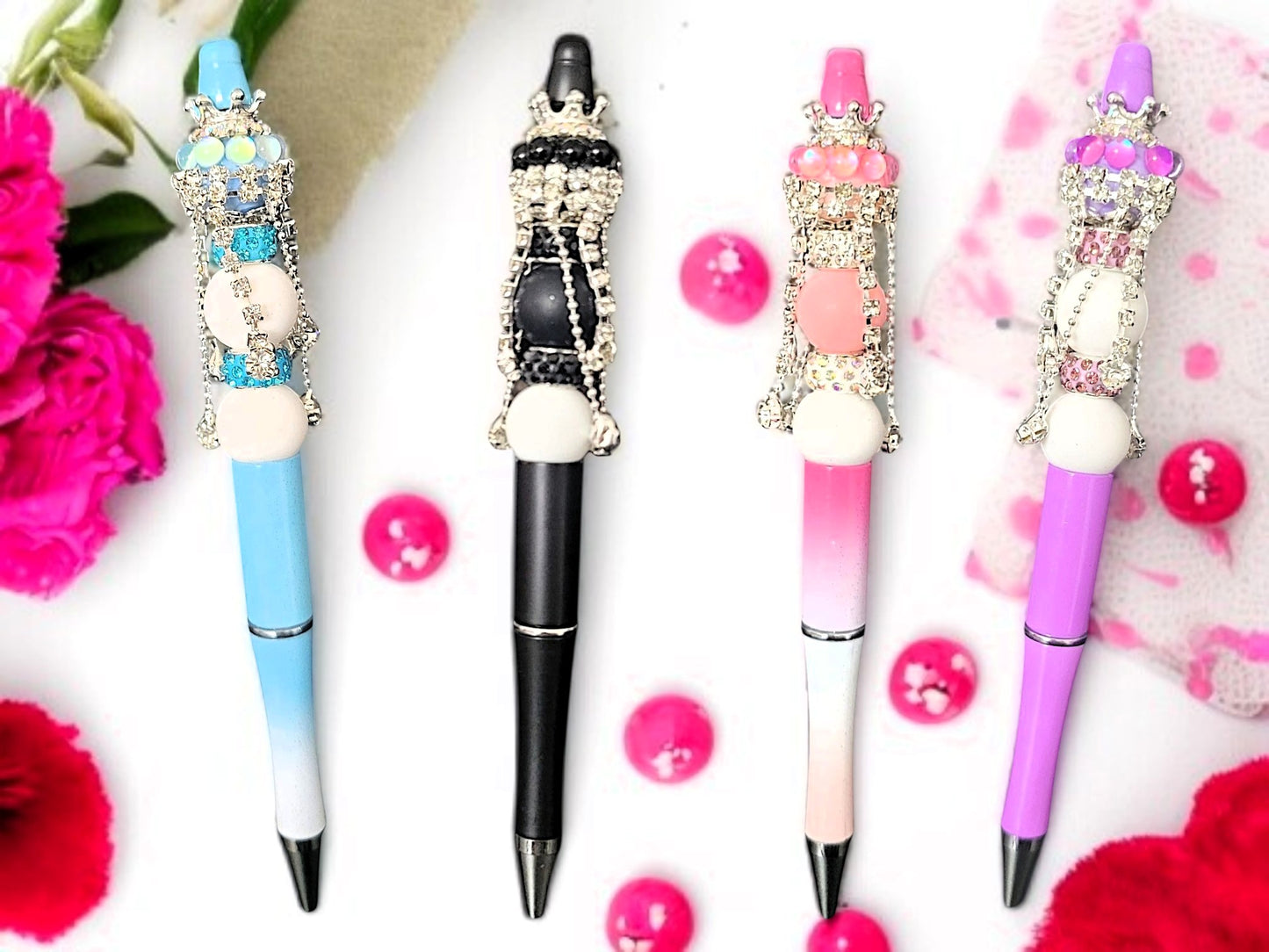 👑🖊️ Luxe‑Crown Kugelschreiber – 4 Varianten – handgefertigtes UNIKAT ✨💎