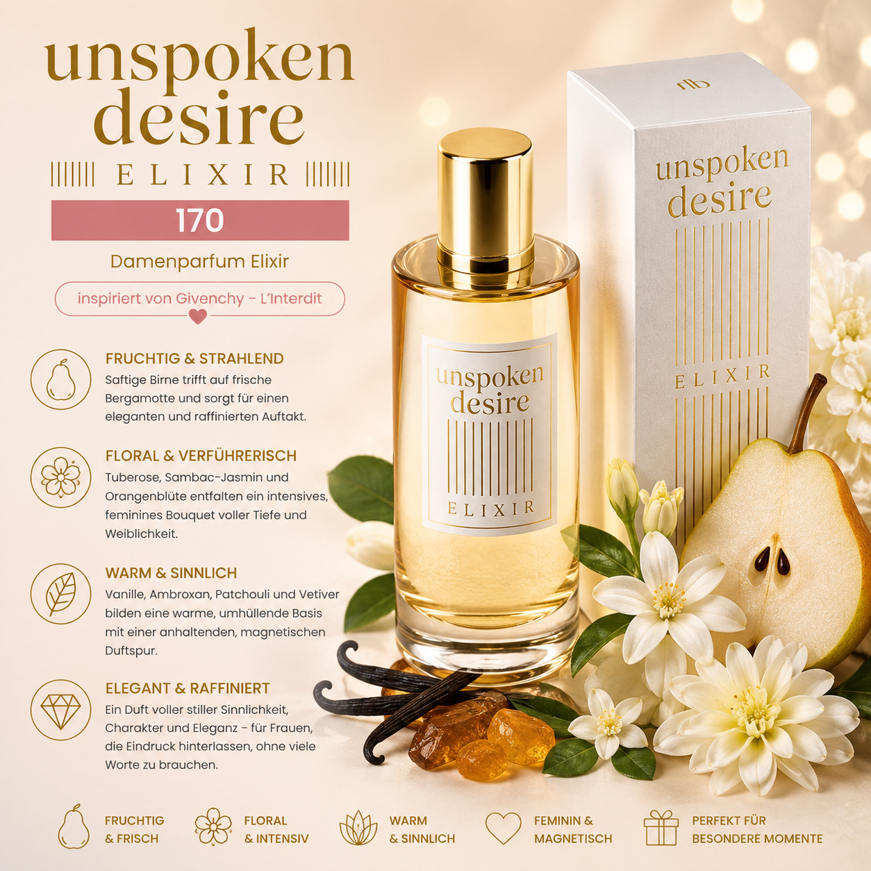 🖤✨ Unspoken Desire 170 – Damenparfum Elixir ✨🖤 inspiriert von Givenchy – L’Interdit 💜