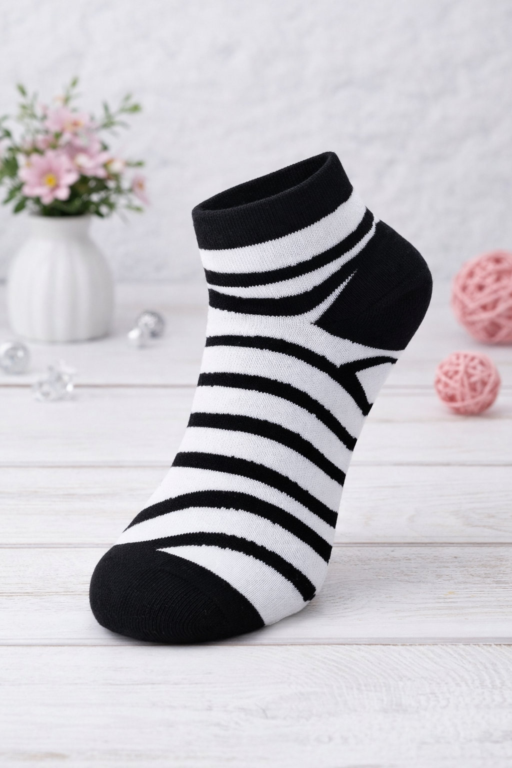 🧦 Zebra Sneaker Socken Damen & Herren – Größe 38-41 | Schwarz-Weiß & Pink | Stylisch & Bequem
