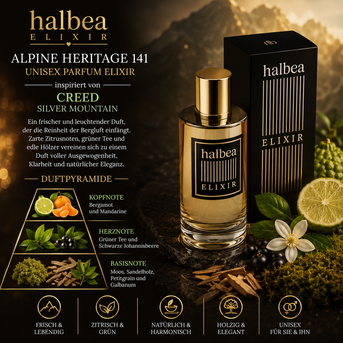 🏔️✨ Alpine Heritage 141 – Unisex Parfum Elixir ✨🏔️ 💎 Inspiriert von Creed – Silver Mountain 💎