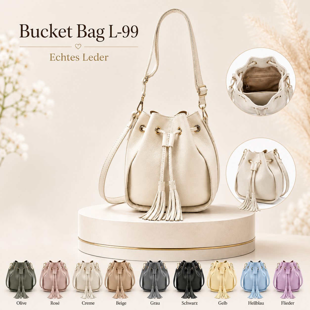 👜✨ Bucket Bag aus echtem Leder ✨👜