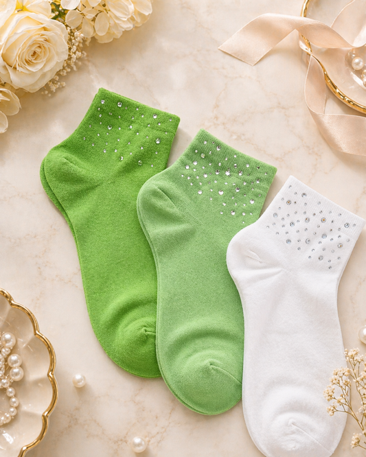 🧦✨ Damen Sneaker Socken mit Strass – Größe 38–41 – Mehrere Farben ✨🧦