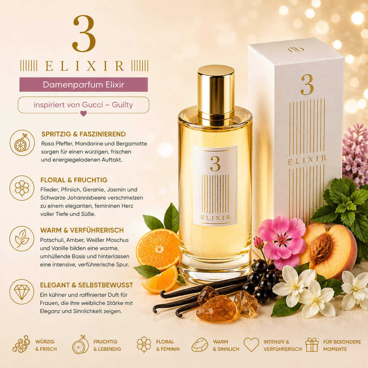 💜✨ Halbea 3 – Damenparfum Elixir ✨💜 🌸💖inspiriert von Gucci – Guilty 💖