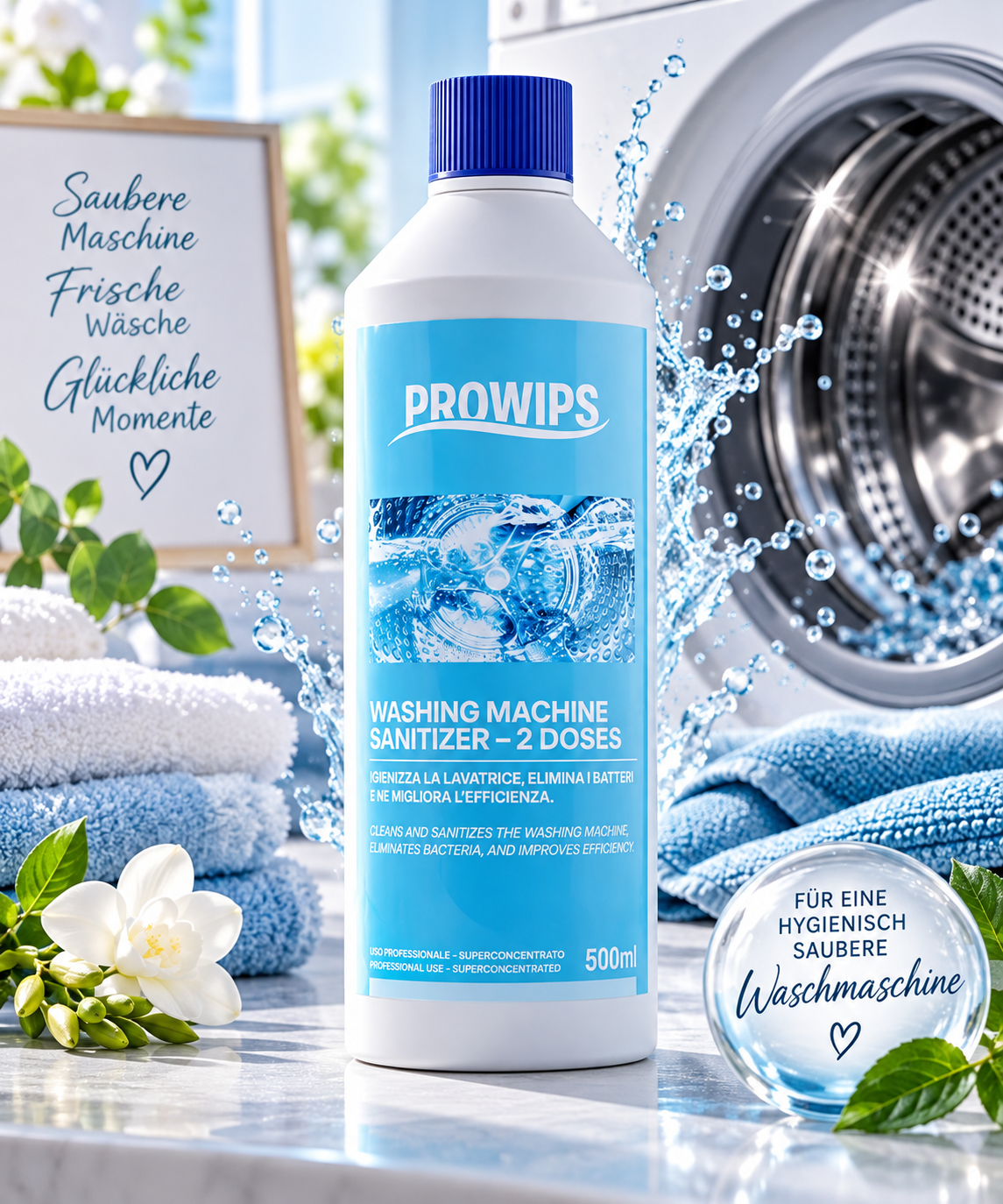 🧺✨ ProWips Professioneller Waschmaschinenreiniger – 500 ml | 2 Anwendungen ✨🧼