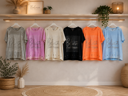 ✨ Oversize Shirt „Believe“ 💫 | Gr. 38–44 | 6 Farben 🌈 💌