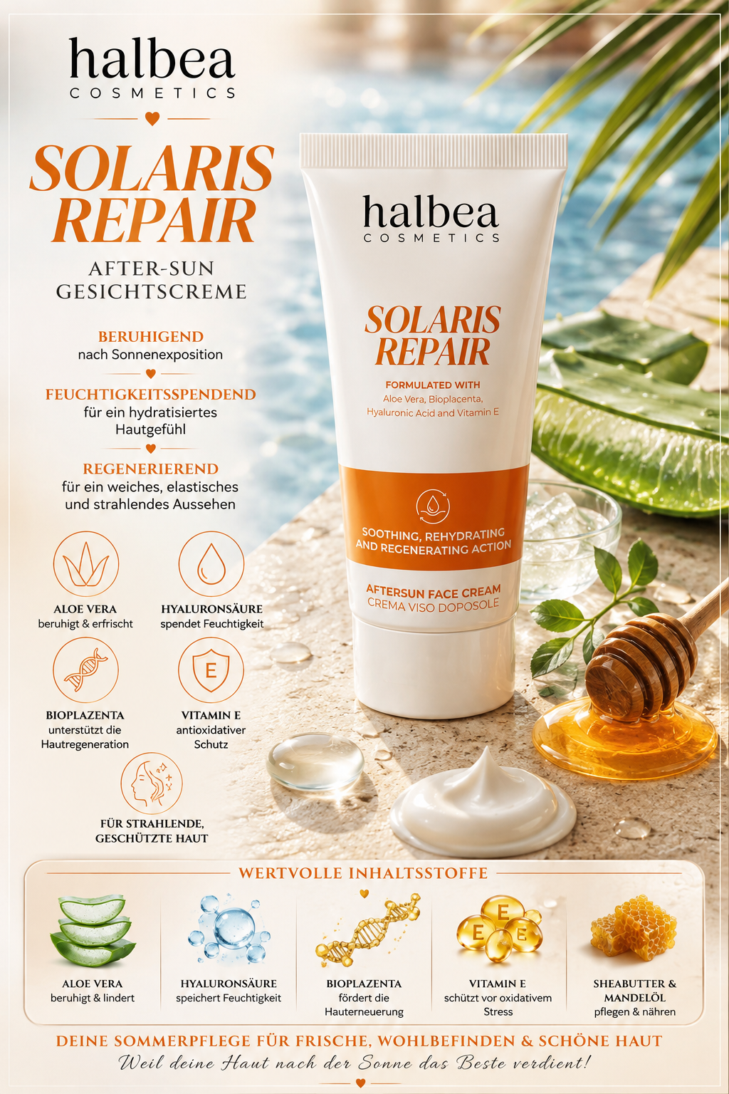 ☀️ Solaris Repair – After-Sun Gesichtscreme 80 ml 🌿💧