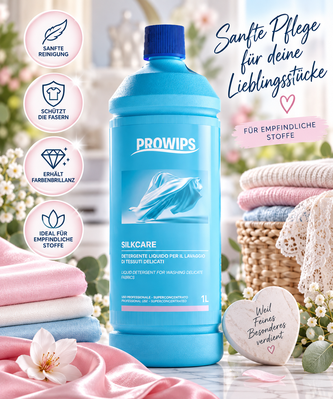🧺✨ Silkcare – Flüssigreiniger für empfindliche Stoffe – 1 L ✨👗