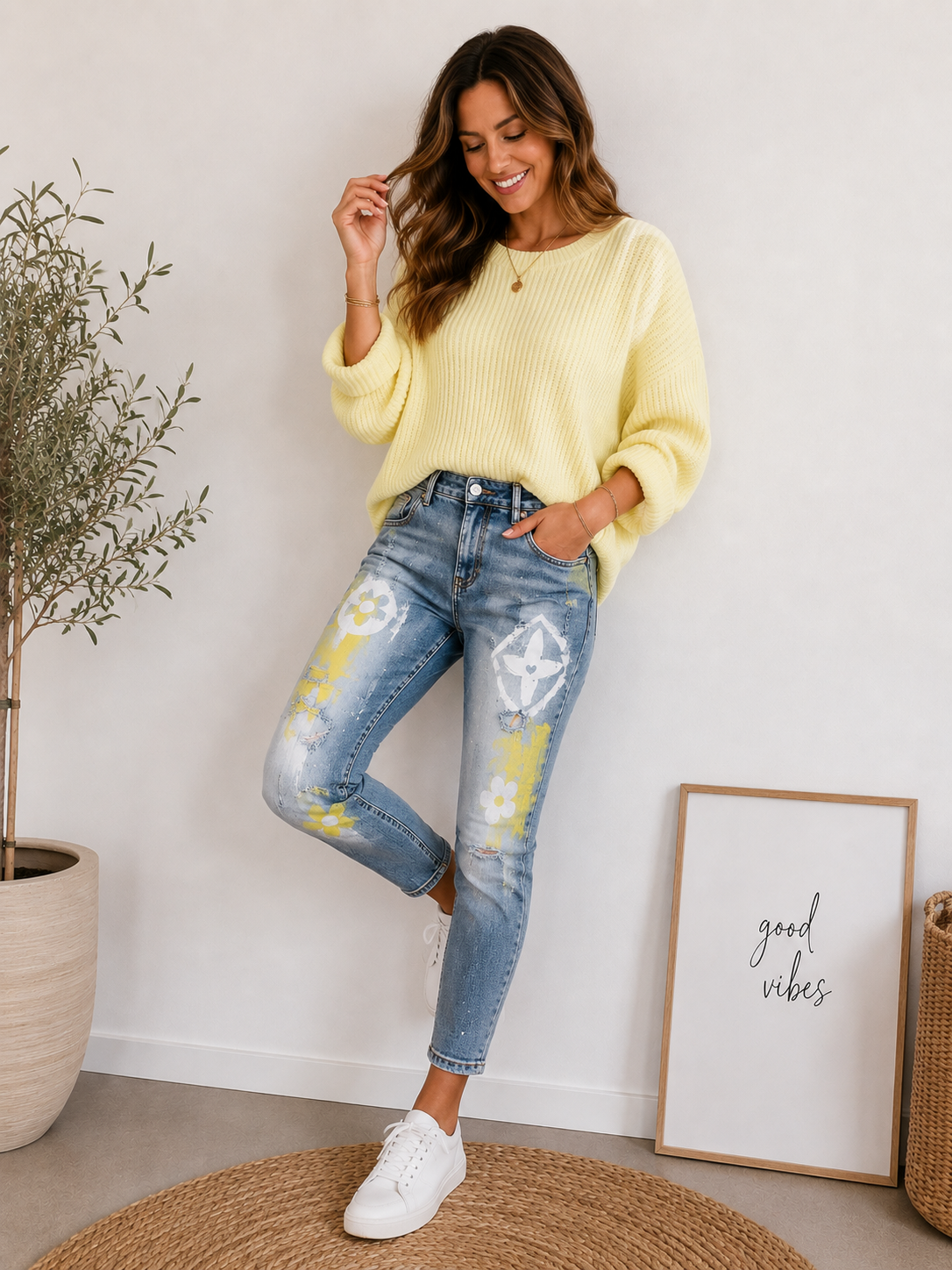 💛 Sexy Woman Jeans – Trendiger Statement-Look mit gelben Details 👖✨