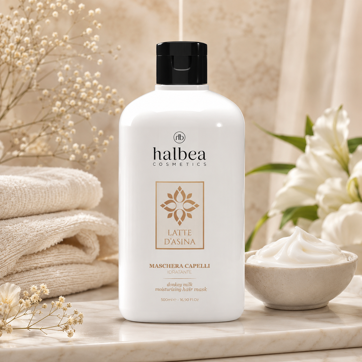 🥛✨ Feuchtigkeitsspendende Haarmaske mit Eselsmilch – 500 ml ✨🥛