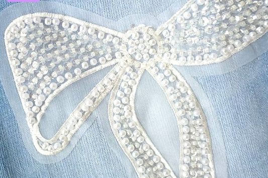 👖✨ Sexy Woman Jeans mit Perlen-Schleifen & süßen 3D-Tüllschleifchen ✨👖