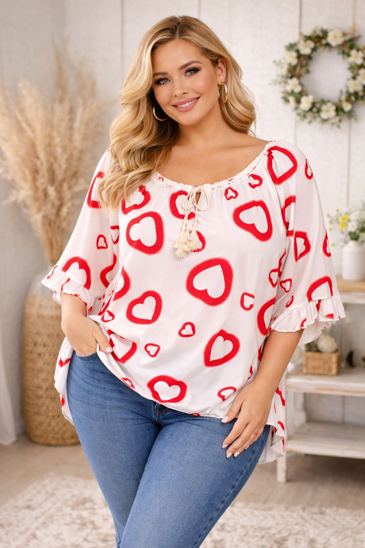 💖 Tunika „Heart“ – 5 Farben zur Auswahl – Größe 46–52 – 100% Baumwolle 💖
