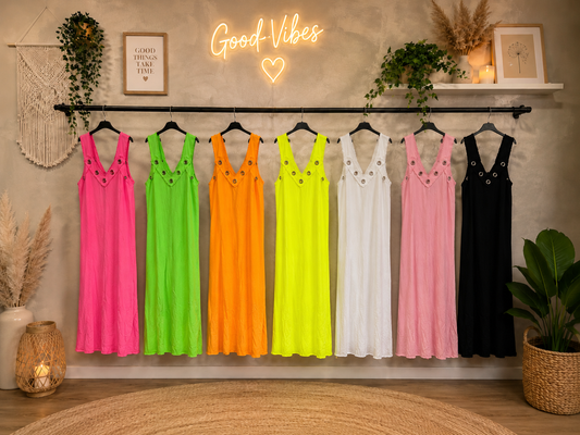 🌞 Sommerkleid Gr. 42–50 💛 Luftig leichtes A-Linien Kleid🌿✨