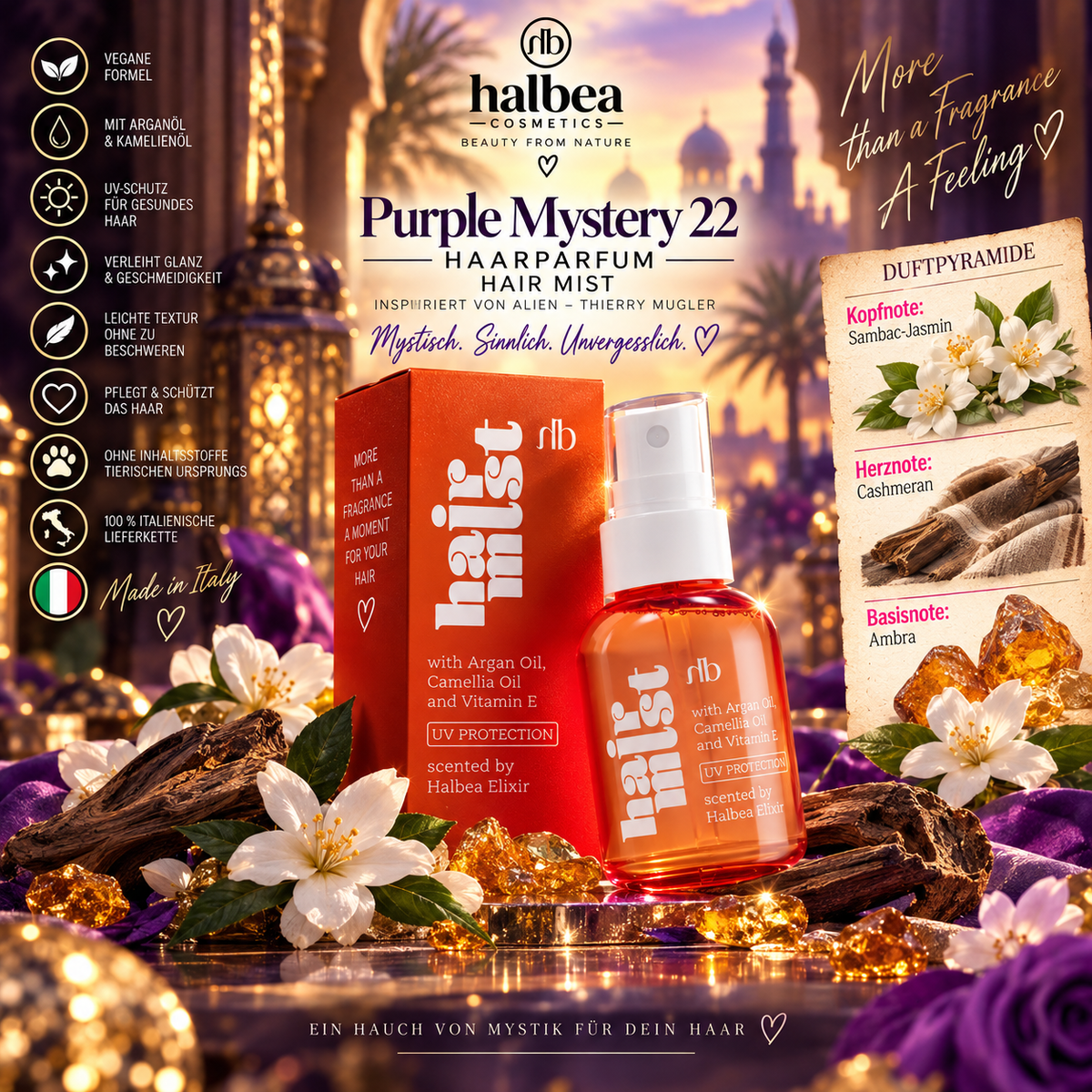 💜✨ Purple Mystery 22 – Haarparfum 50 ml ✨💜 🌙 Inspiriert von Alien – Thierry Mugler