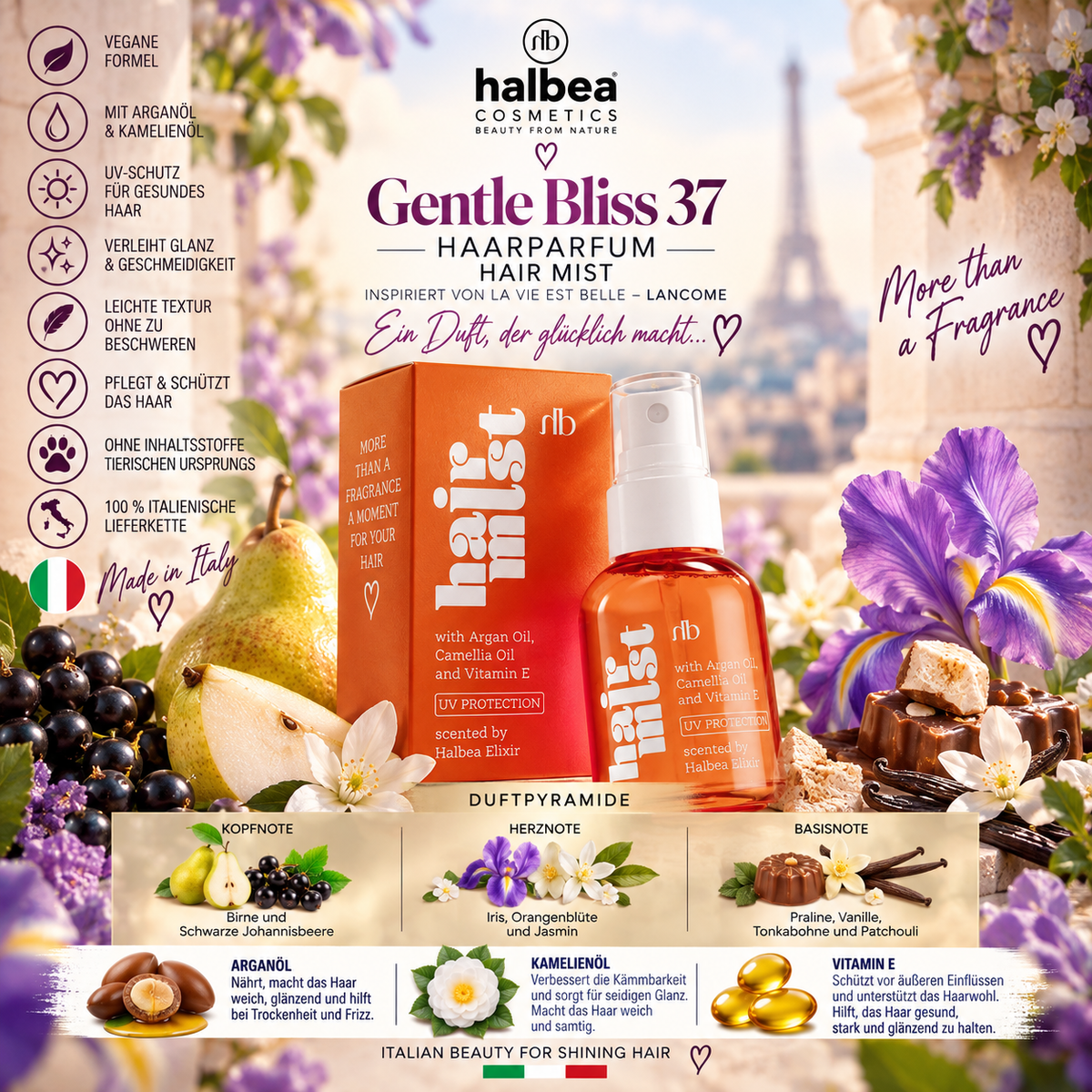 💖✨ Gentle Bliss 37 – Haarparfum / Hair Mist – 50 ml ✨💖 🌸 Inspiriert von La Vie Est Belle – Lancôme 🌸