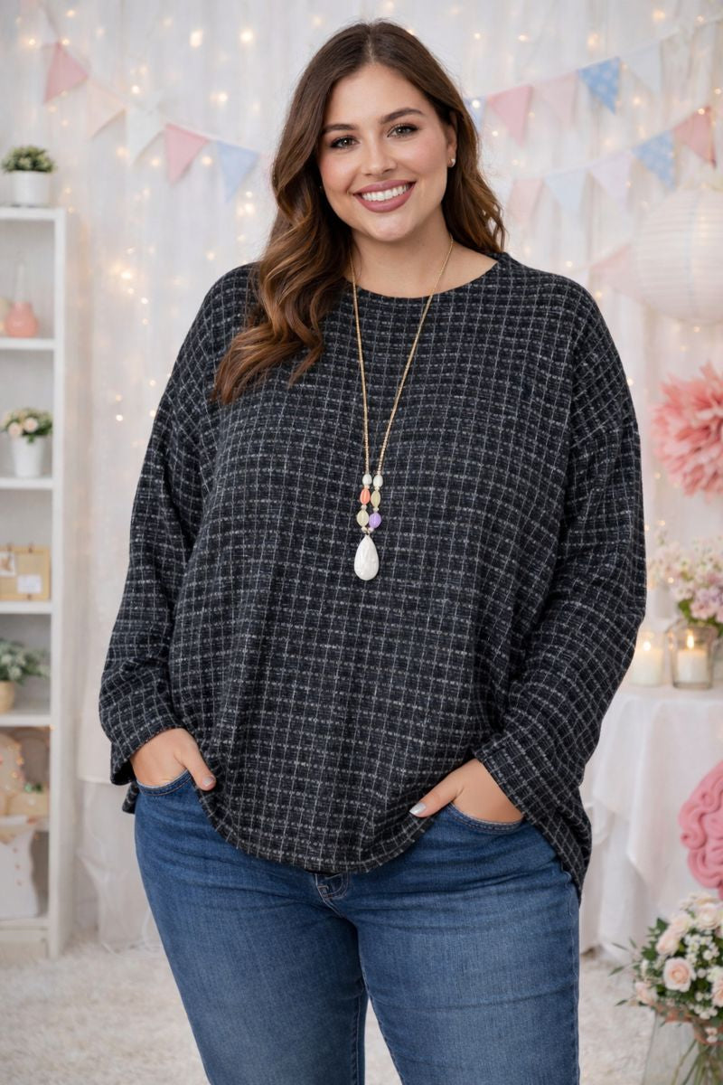 🌟 2-Farben Set: Kuscheliges Feincord-Sweatshirt inkl. Statement-Kette | Gr. 42-46 🌟