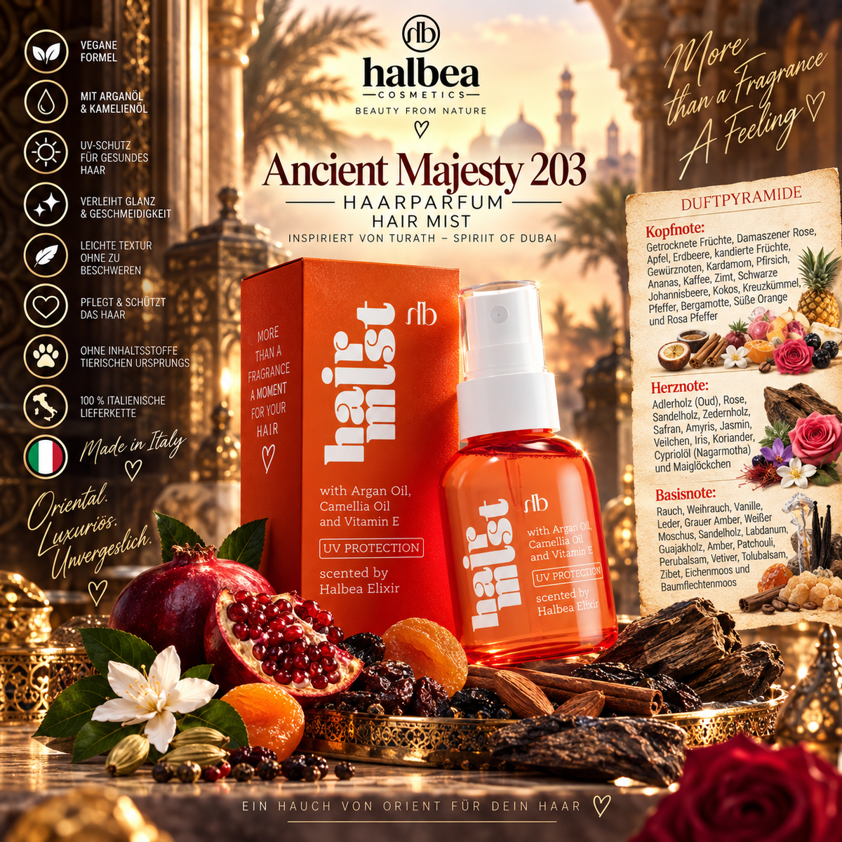 ✨ Ancient Majesty 203 – Haarparfum 50 ml ✨ 👑 inspiriert von Turath - Spirit of Dubai