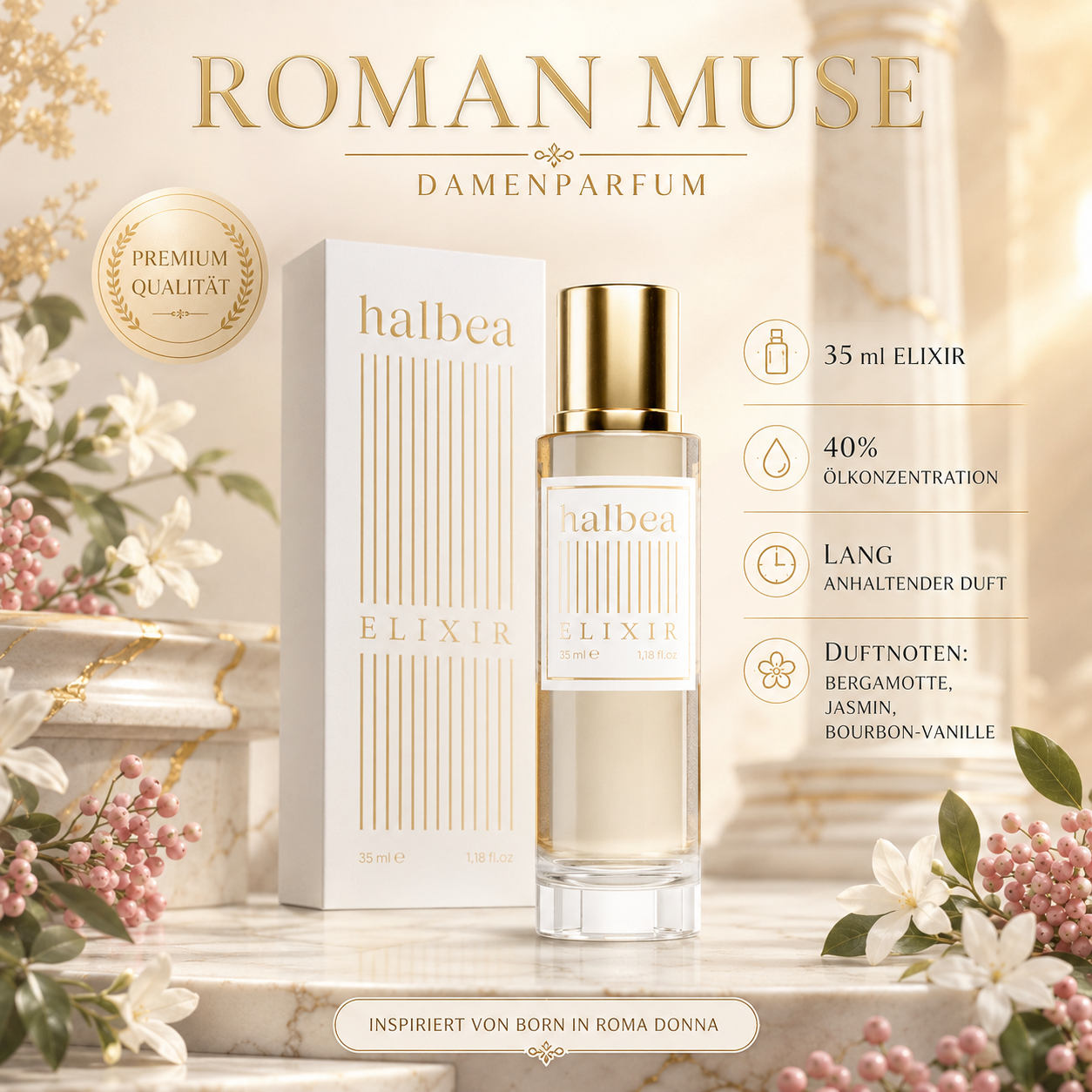 ✨ Roman Muse – Damenparfum 35 ml Elixir ✨ 🌸 Duftrichtung inspiriert von Valentino – Born in Roma Donna 🌸