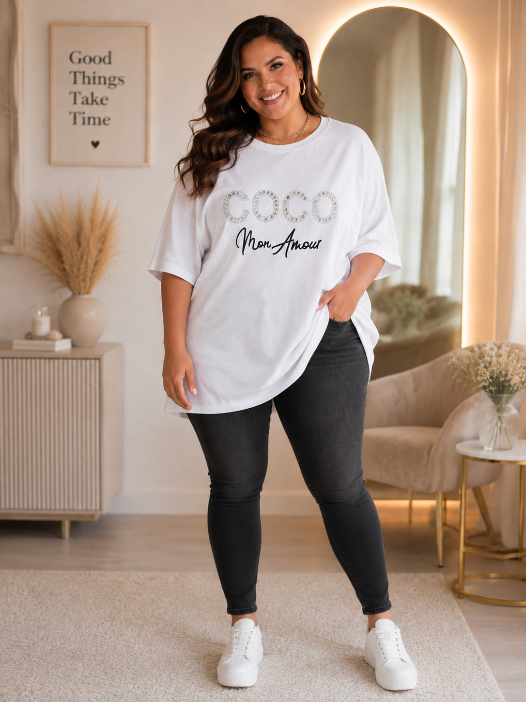 ✨ Oversize Shirt „COCO Mon Amour“ Gr. 44–50 🤍 | 100% Baumwolle