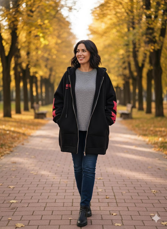 🛍️ Hoodie-Jacke „Namaste“ | Gr. 50-56 | Kuschel-Fleece 🧘♀️✨