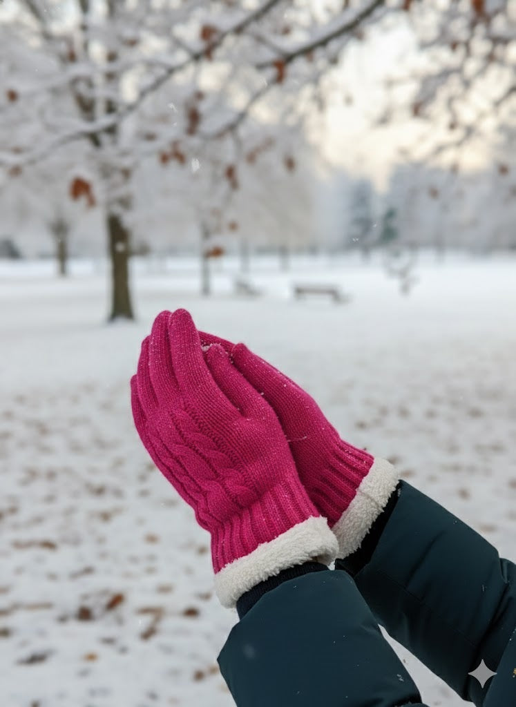 ✨ Premium Strickhandschuhe mit Teddyfutter: Warm & Elegant! 💖