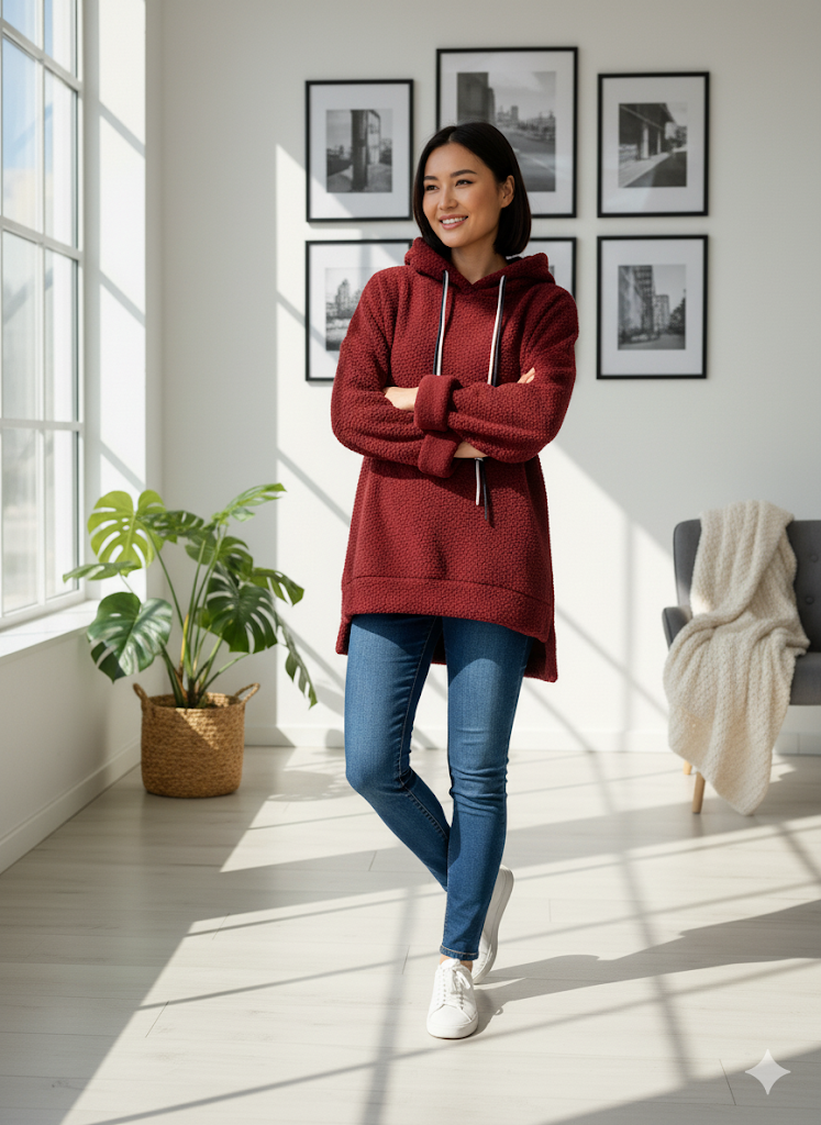 🧸 Teddy-Hoodie – 3 Farben – Gr. 38–46 👚✨