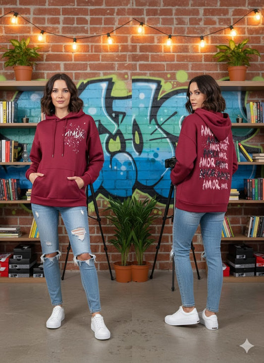 💖 AMOR Hoodie – 3 Farben – Gr. 38–44 💖