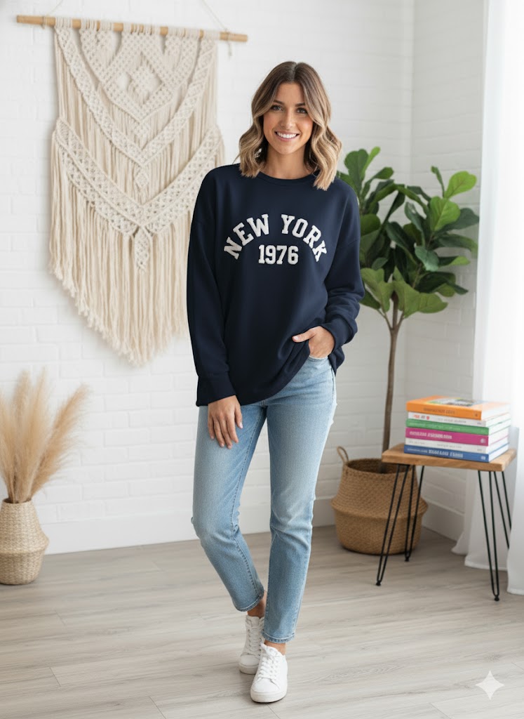 🗽 Sweatshirt „New York“ – 4 Farben – Gr. 42–48 🗽
