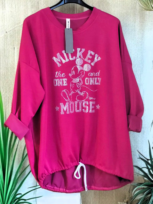 ✨ Sweatshirt mit Mickey-Mouse-Strass ✨ | Gr. 42-48 | 3 Farben 🌸👕