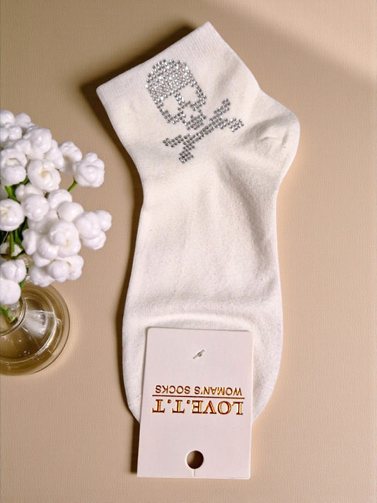 💀✨ Love.T.T Fashion Söckchen – Skull Style – Gr. 36–41 – 2 Farben 🖤🤍