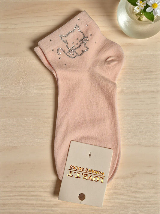 🐾✨ Love.T.T Söckchen "Katzenzauber" 🐱 – Gr. 36–41 – 2 Farben: Zartrosa & Schwarz 🖤💗