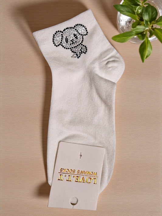 🧦✨ Love.T.T Söckchen "PANDA GLAM" – Gr. 36–41 – Schwarz & Weiß 🖤🤍