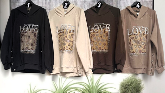 ✨ Vorbestellung Sweatshirt "LOVE" | Gr. 42–46 | 🌈 4 Farben ✨