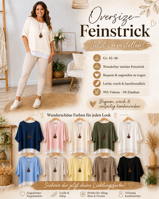 ✨🧶 Oversize-Feinstrickshirt – weich, bequem & wunderschön kombinierbar 🤎🌿